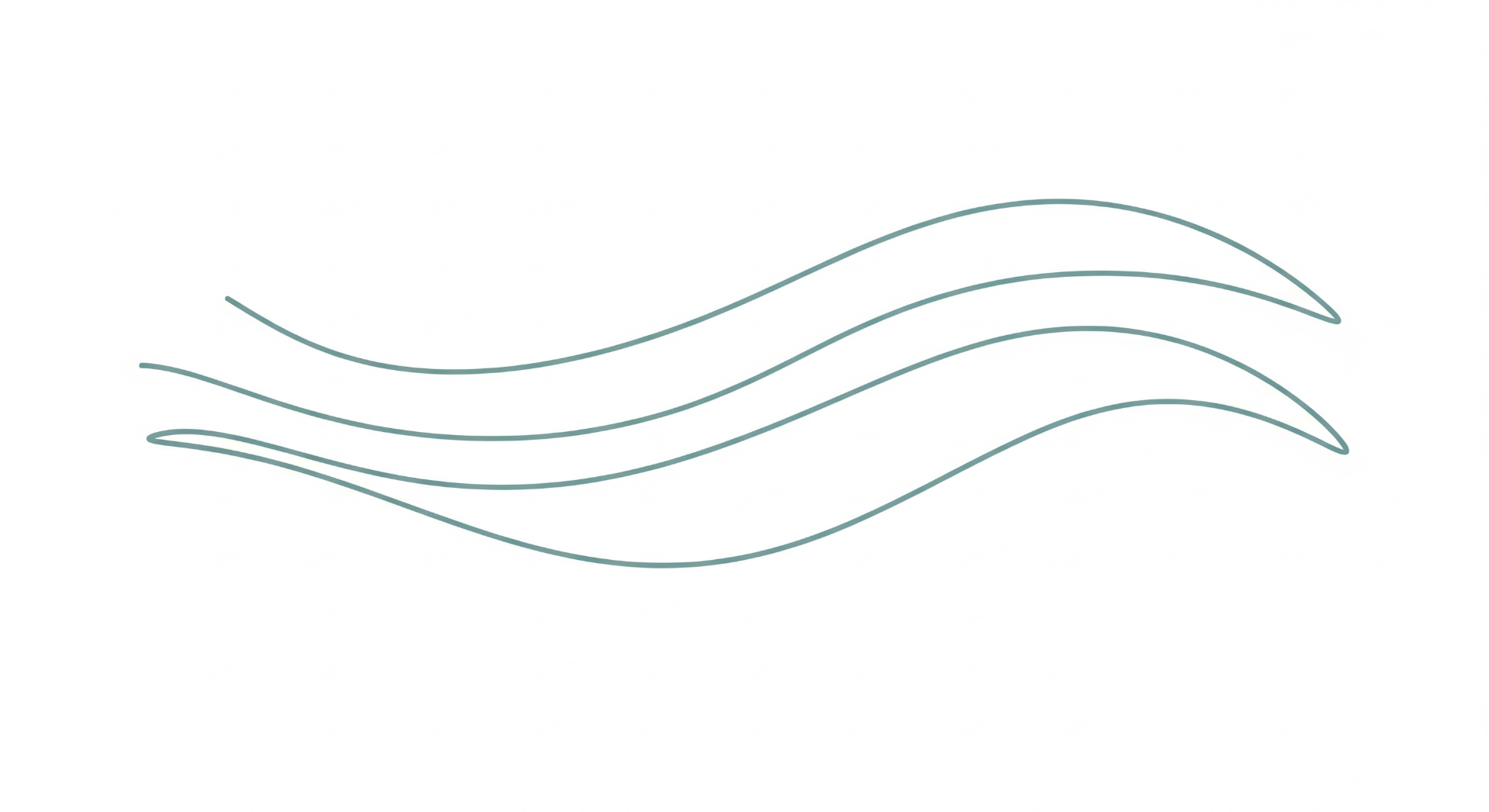 Hazel, three flowing waves, single-line illustration